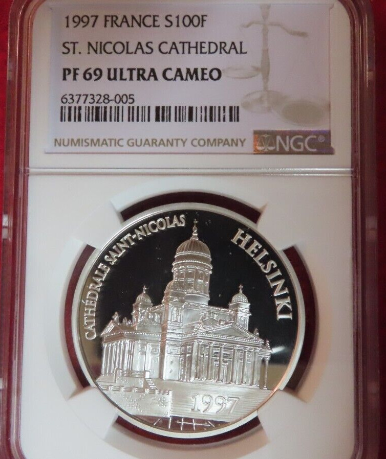 Read more about the article NGC PF69 France Helsinki 1997 St.Nicolas Cathedral Catholic Silver 100 Francs