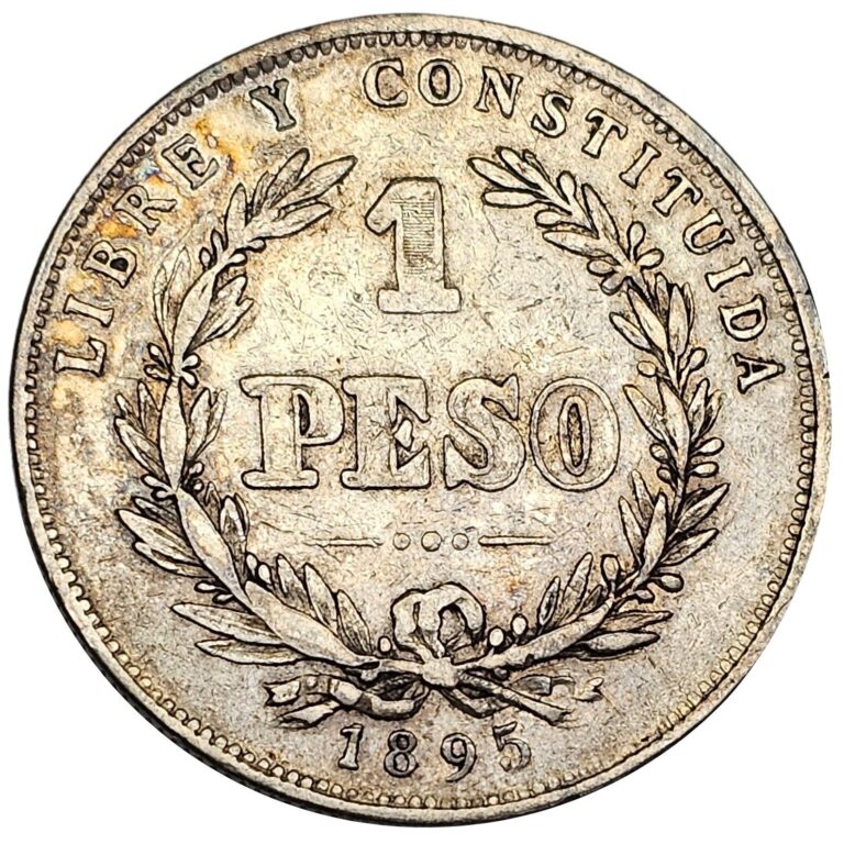 Read more about the article Rare 1895 URUGUAY 1 UN PESO ” Six Points On Star ” .900 SILVER COIN # 1170