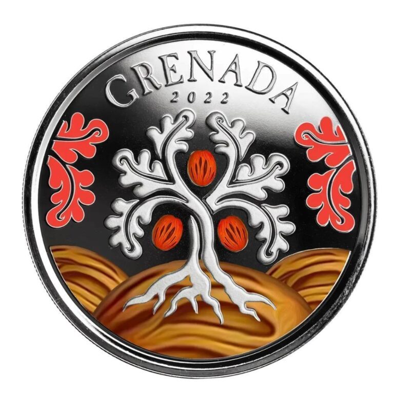 Read more about the article 2022 1 oz Grenada Nutmeg Tree EC8 Silver Coin – Proof Color w/ COA