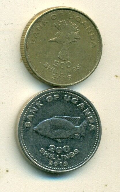 Read more about the article 2 COINS from UGANDA – 200 SHILLING w/ FISH and 500 SHILLING w/ PEACOCK (BOTH 2019)