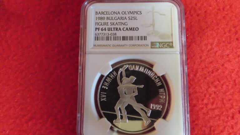 Read more about the article NGC PF64 Ultra Cameo Bulgaria 1989 Figure Skating Silver 25 Leva Choice Proof