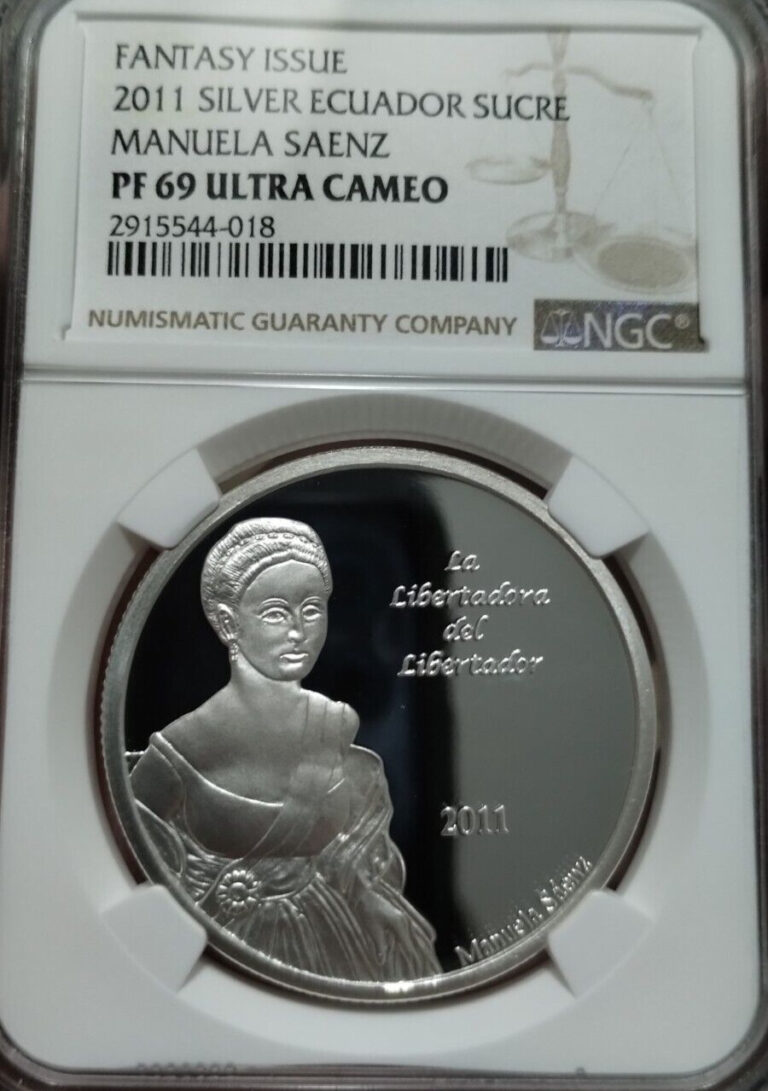 Read more about the article ECUADOR 2011 –  MANUELA SANZ (THE LOVE OF SIMON BOLIVAR) – PF69 NGC
