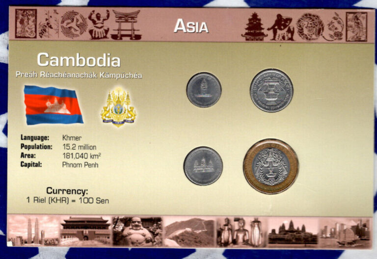 Read more about the article Littleton World Coin Set Cambodia UNC 50 100 200 500 Riels 1991 *