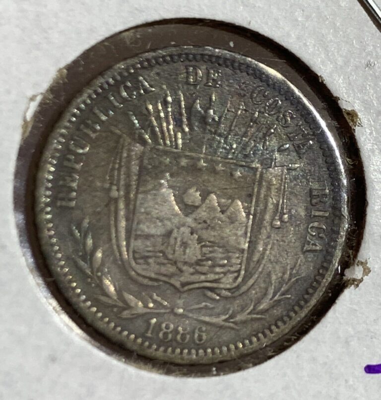 Read more about the article 1886 Costa Rica Silver 10 Centavo XF