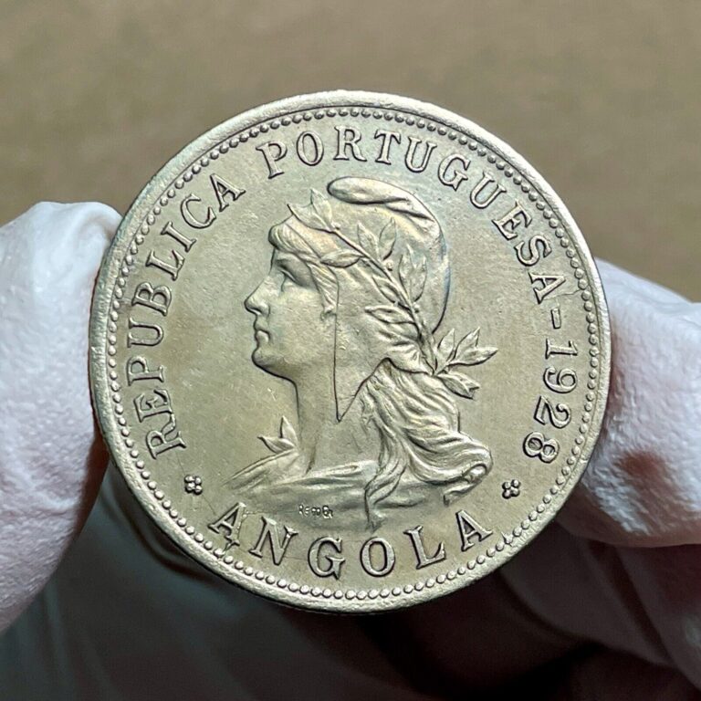 Read more about the article 🇦🇴 Portuguese Angola 50 Centavos 1928 RARE Choice Toned UNC