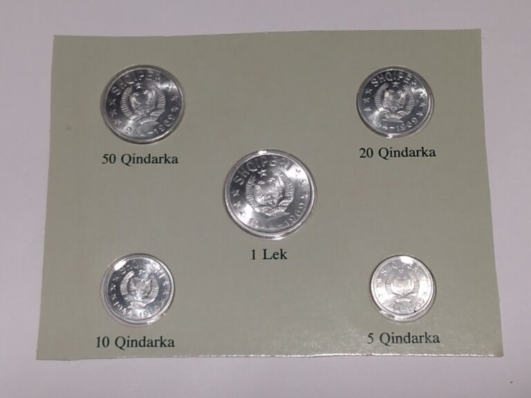 Read more about the article 1969 ALBANIA 5 TO 50 QINDARKA and 1 LEK (5 COINS) ALUMINUM