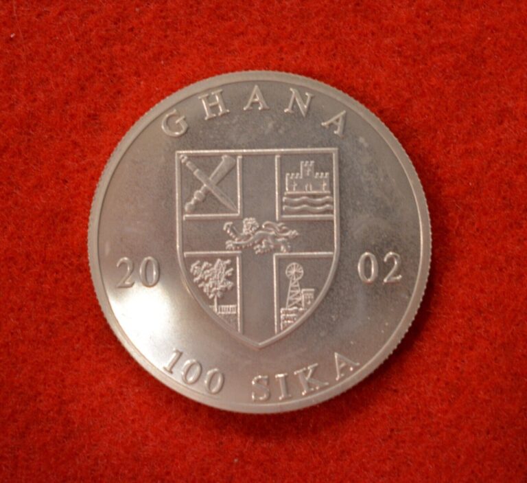 Read more about the article Ghana 100 Sika 2002- 0.9963 Oz Silver -Unc–General Acheampong-#1113