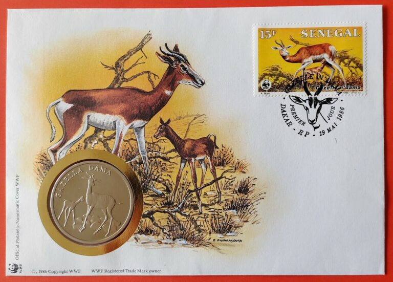 Read more about the article Senegal WWF 1986 PP Medal ** Damage Cell ** Coin Cover Stamp TOP!!!