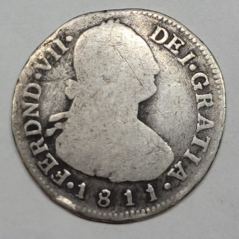 Read more about the article 1811 POPAYAN MINT Very Rare Colombia 2 Reales Ferdinand VII Carolus Bust *F1045