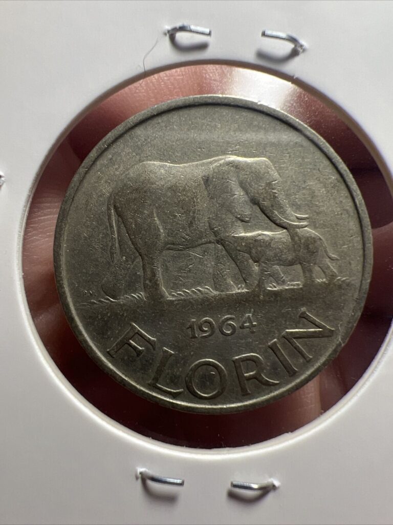 Read more about the article Malawi 1 florin coin 1964 Elephants Free Shipping Z268