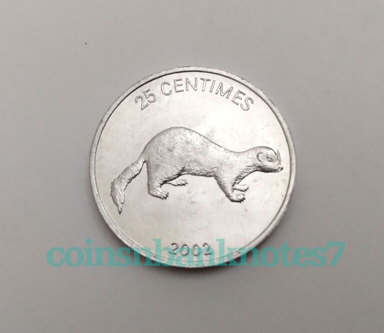Read more about the article 2002 Congo 25 Centimes Coin  KM76 Uncirculated / Weasel