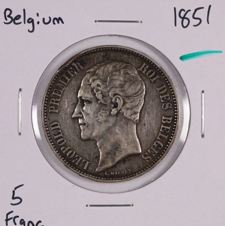 Read more about the article 1851 Belgium Silver 5 Francs Coin – King Leopold I