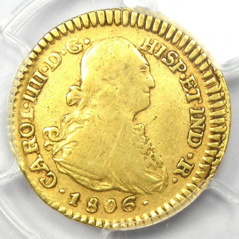 Read more about the article 1807 Gold Colombia Charles IV Escudo Gold Coin 1E – Certified PCGS VF30