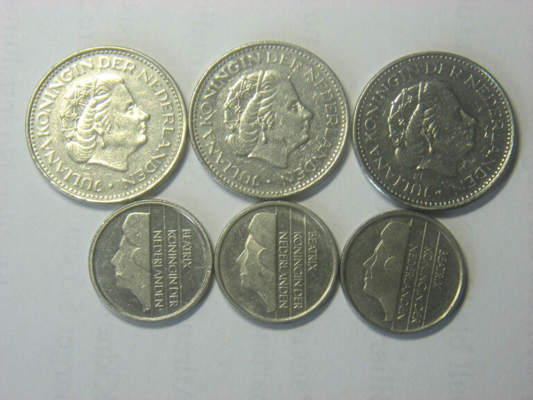 Read more about the article Netherlands  1 Gulden and 25 Cents 1976 – 1991 / 6 coins /