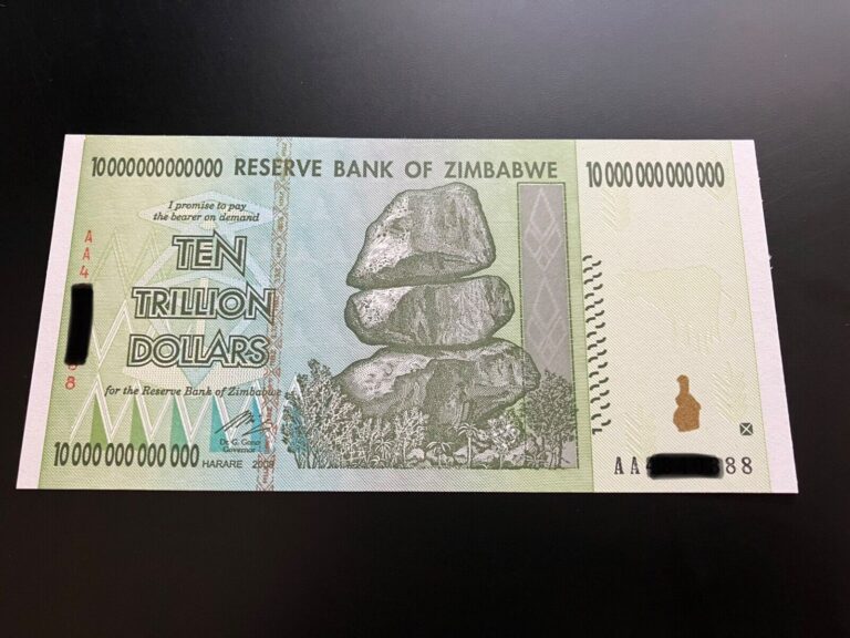 Read more about the article Zimbabwe 10 Trillion Dollar$ AUNC 2008 AA Banknote ~GENIUNE CURRECNY~~MAKEOFFER