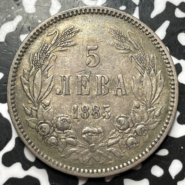 Read more about the article 1885 Bulgaria 5 Leva Lot#JM7391 Large Silver Coin!