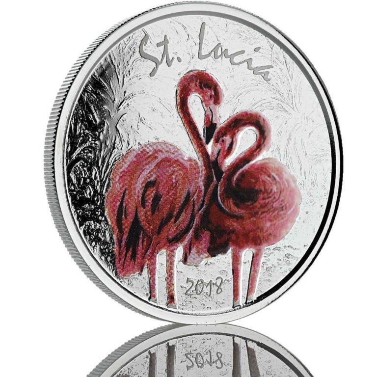 Read more about the article 2018 1 oz St. Lucia Flamingo – PROOF Color Coin .999 Silver #A480