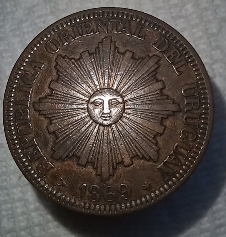 Read more about the article 1869 Uruguay 4 Centesimos Bronze High Grade World Coin