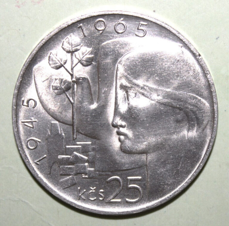 Read more about the article S4 – Czechoslovakia 25 Kr. 1965 Brilliant Uncirculated Silver Coin – Liberation