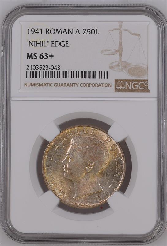 Read more about the article W Romania 1941 250L NGC MS63+ 2103523043