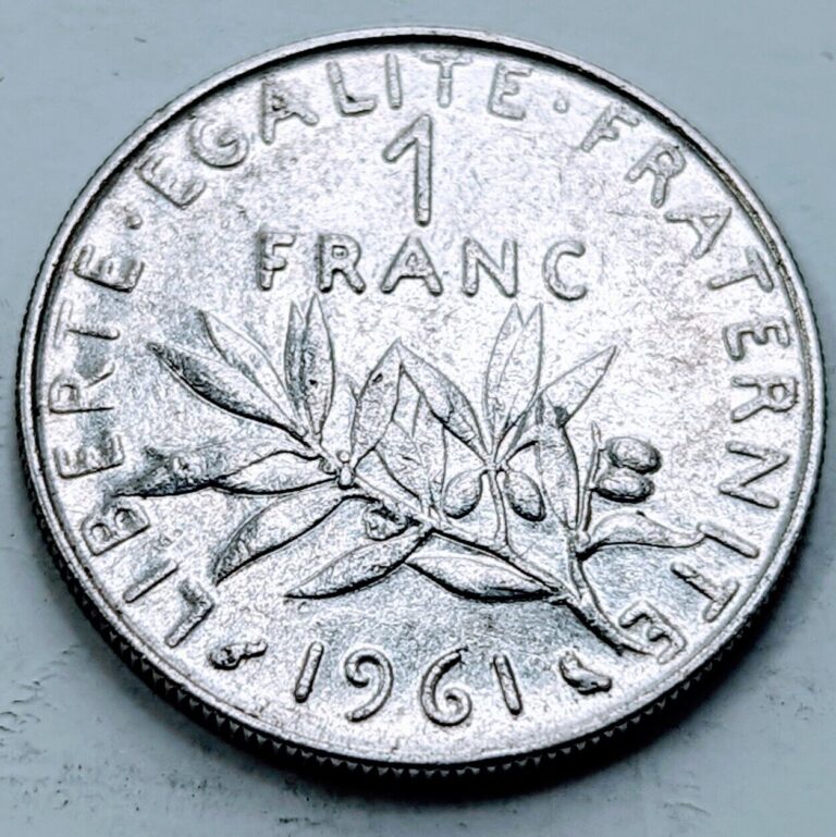 Read more about the article 1961 1 Franc Coin French Republique Francaise Rare Collectible