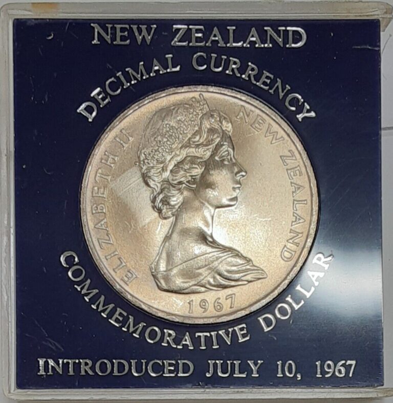 Read more about the article 1967 Elizabeth II New Zealand Decimal $1 Coin w/Plastic Case Uncirculated