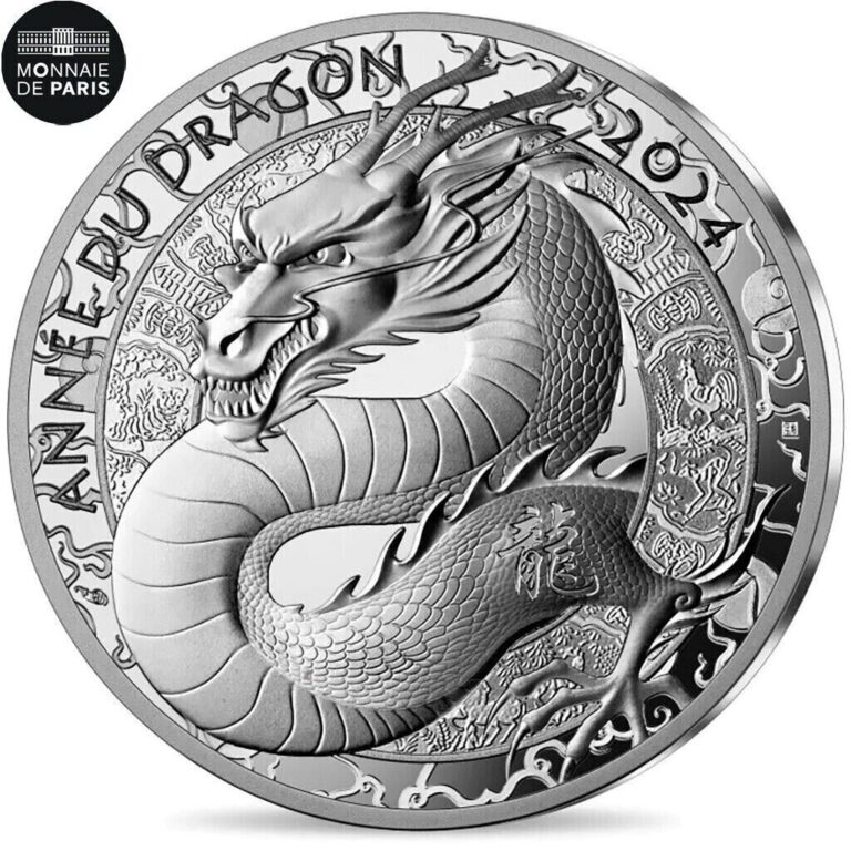 Read more about the article 2024 France Year of the Dragon Proof 22.2g Silver Coin – 3000 Mintage