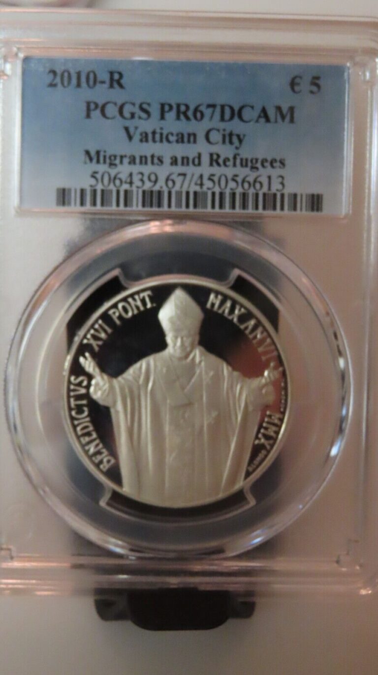 Read more about the article 2010-R Migrants and Refugees VATICAN CITY Benedictus  Silver 5 EURO PCGS PR-67