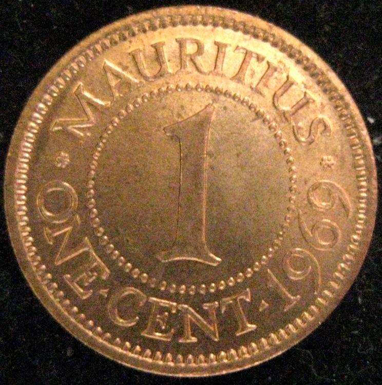 Read more about the article Mauritius BU LOT OF 25 COINS  1 Cent 1969 red  BU