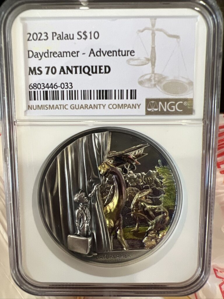 Read more about the article 2023 Palau $10 Daydreamer – Adventure 2oz Silver Antique Finish NGC MS70 Box Coa