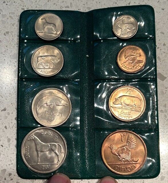 Read more about the article IRELAND SET 8 COINS 1963  1962 1953  1959 – GREEN WALLET