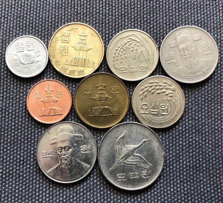 Read more about the article South Korea 🇰🇷 Lot Of 9  World Foreign Coins