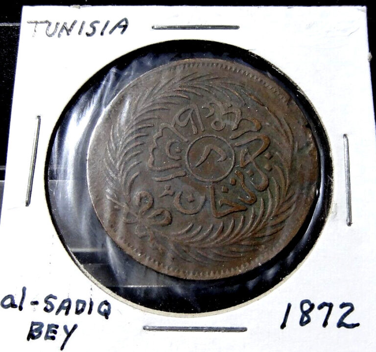 Read more about the article 1872 Tunisia 1289-1290  2 kharub copper World Tunisian Coin