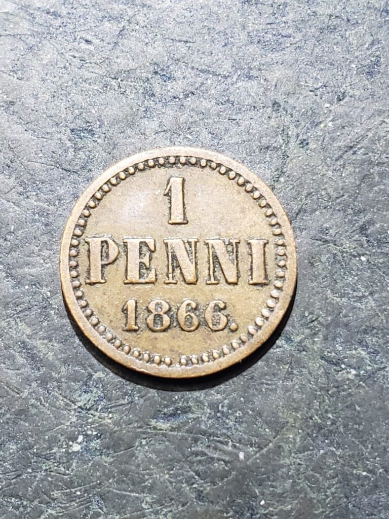 Read more about the article 1866 FINLAND PENNIA – AU RARE DATE – Hard to Find Coin