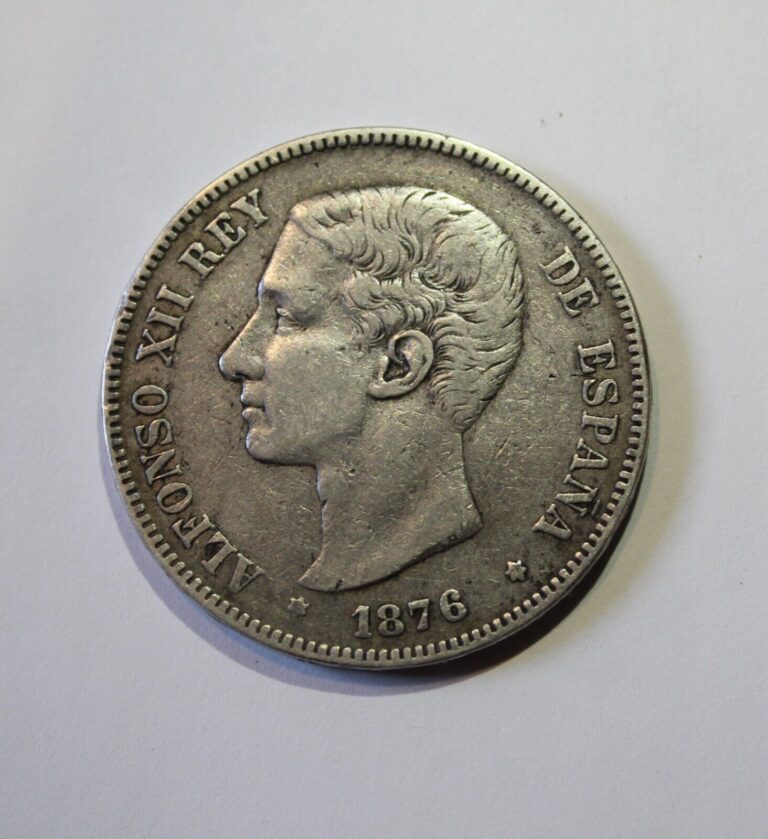 Read more about the article 1871-1899 Spain 5 Pesetas Spanish 25 Gr 90% Silver Coin