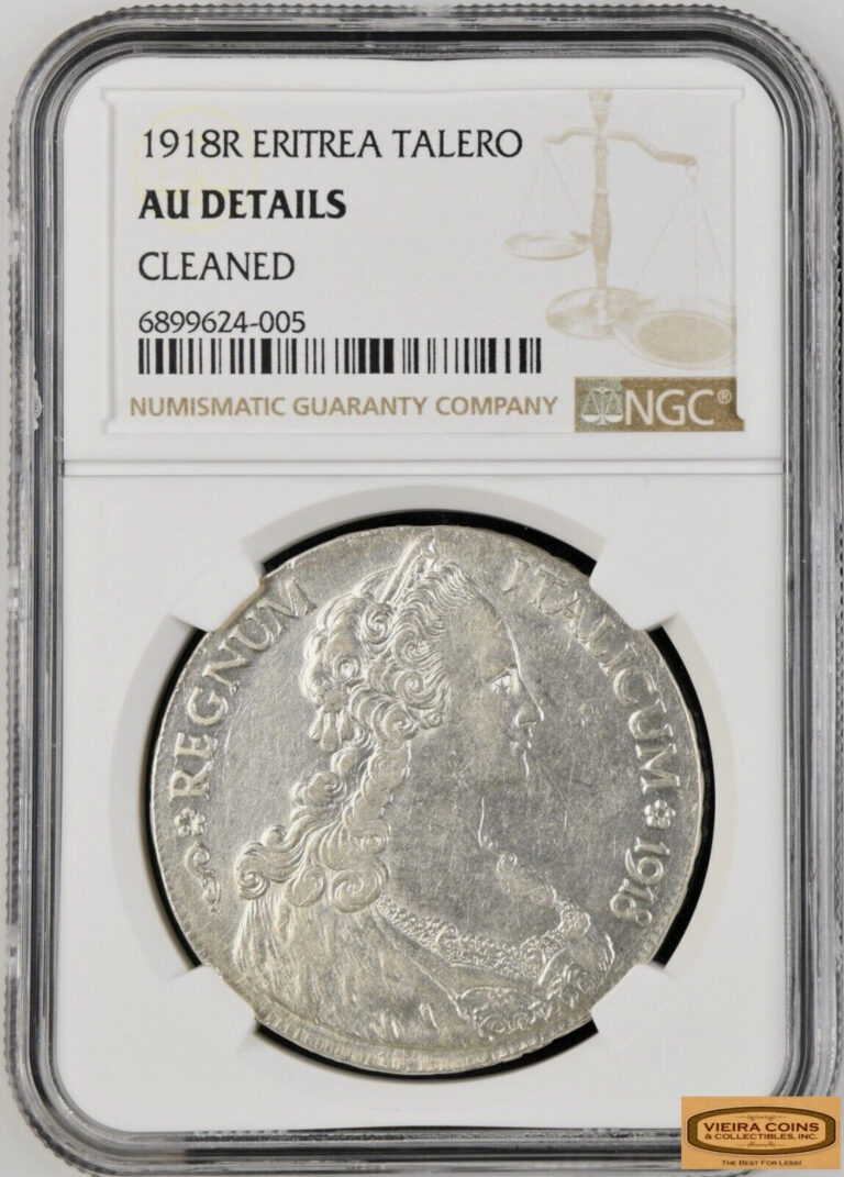 Read more about the article 1918-R Eritrea TALLERO   NGC AU Details  Mintage of 510 000 coins  KM#5 -#B36722