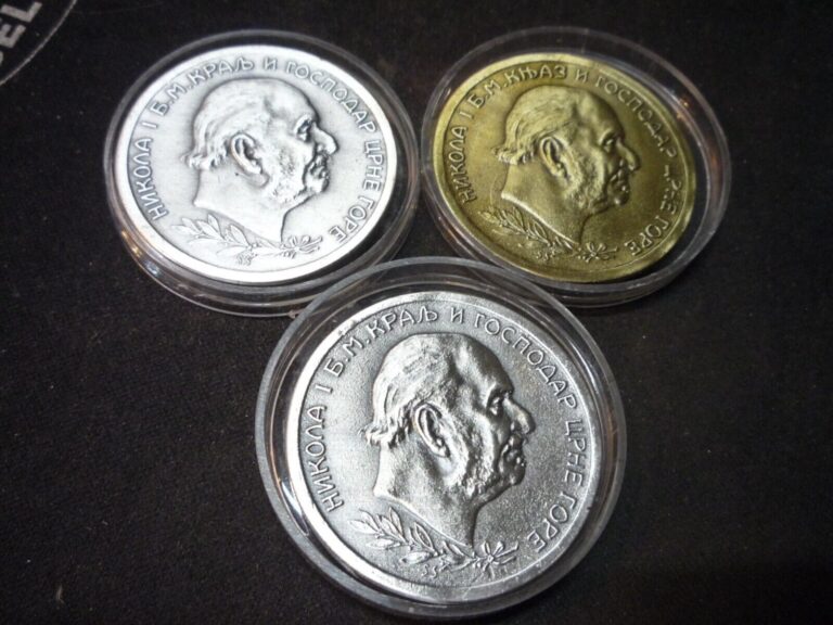 Read more about the article Lot Of 3 Montenergo Coins  Two 5 Perpera 1914  One 100 Perpera 1910