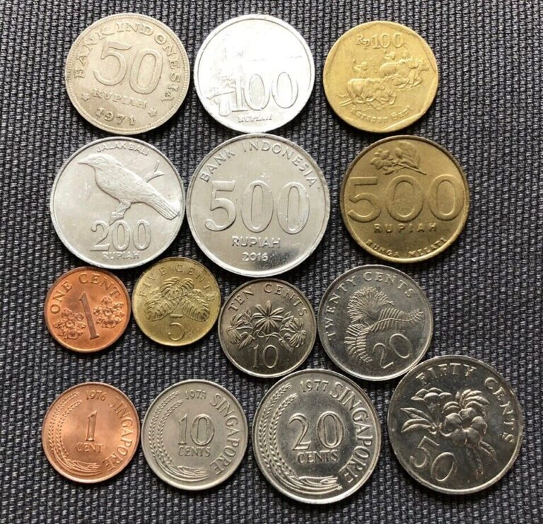Read more about the article Indonesia 🇮🇩 Singapore 🇸🇬 Lot Of 14  World Foreign Coins