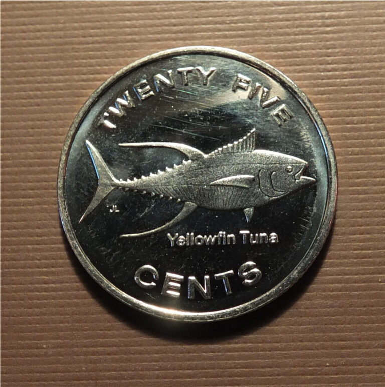 Read more about the article MICRONESIA – 2012 -25 CENTS  FANTASY COIN- YELLOWFIN TUNA   BU    N#33824   IEK