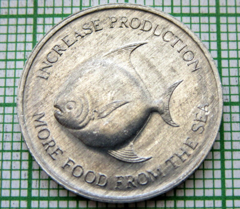 Read more about the article SINGAPORE 1971 5 CENTS  FAO SERIES  POMFRET FISH  ALUMINIUM UNC