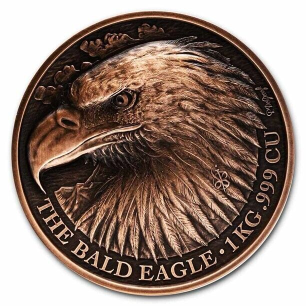 Read more about the article 2022 Benin Bald Eagle 1 Kilo .999 Copper Antiqued Coin – Only 2 022 Minted