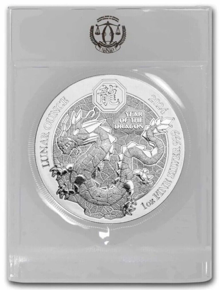 Read more about the article YEAR OF THE DRAGON RWANDA LUNAR OUNCE 2024 1 oz Brilliant UNC Silver Coin