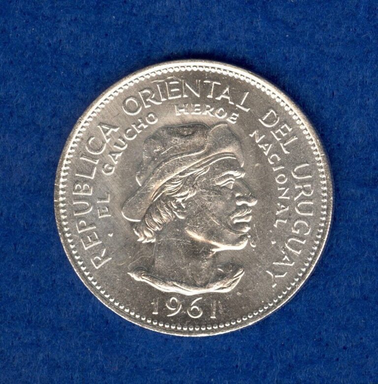 Read more about the article 1961 Uncirculated Uruguay Silver 10 Pesos Coin KM#43