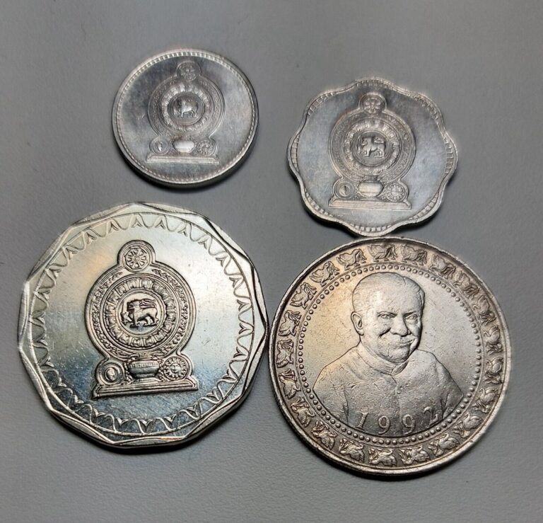 Read more about the article Sri Lanka 4 Collection Coins Lot – 1  2 cents + 1  10 Rupees (1978 – 2011)