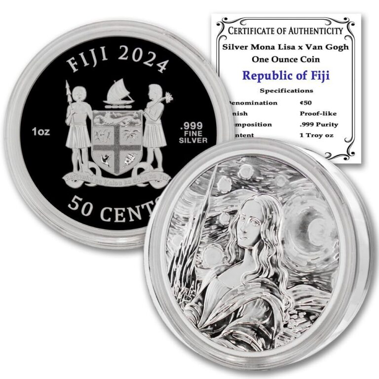 Read more about the article Fiji 2024 1 oz Silver Mona Lisa x Van Gogh Proof-Like w/ CoA