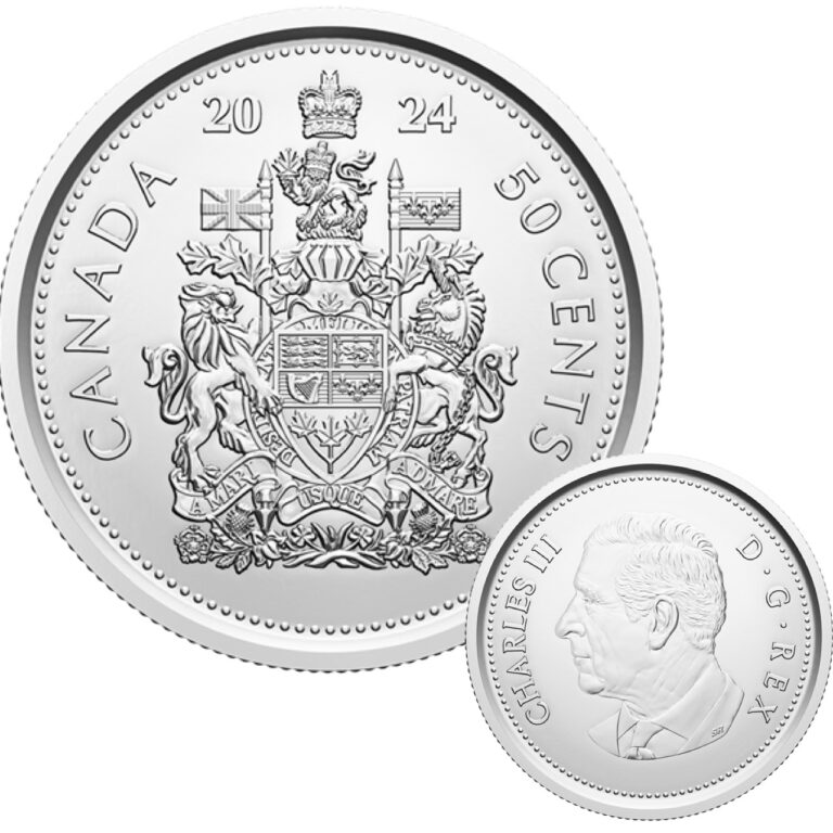 Read more about the article Canada 2024 King Charles III Uncirculated 50 Cent Coat of Arms Half Dollar Coin