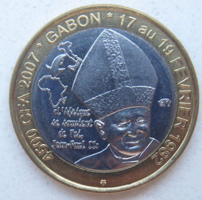 Read more about the article Gabon 4500 CFA Francs 2007 Pope Johannes Paulus