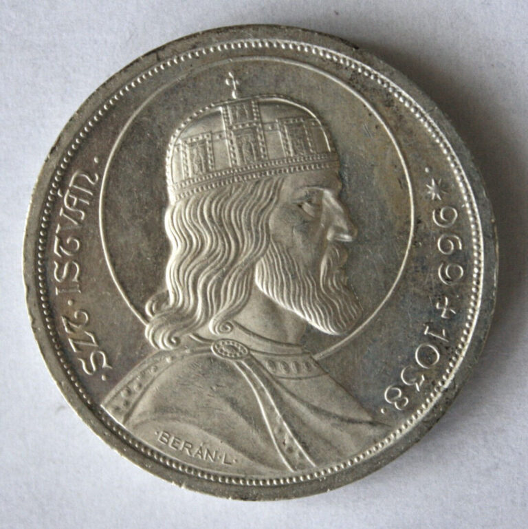 Read more about the article S5 – Hungary 5 Pengo 1938 Brilliant Uncirculated Silver Coin – Saint Stefan