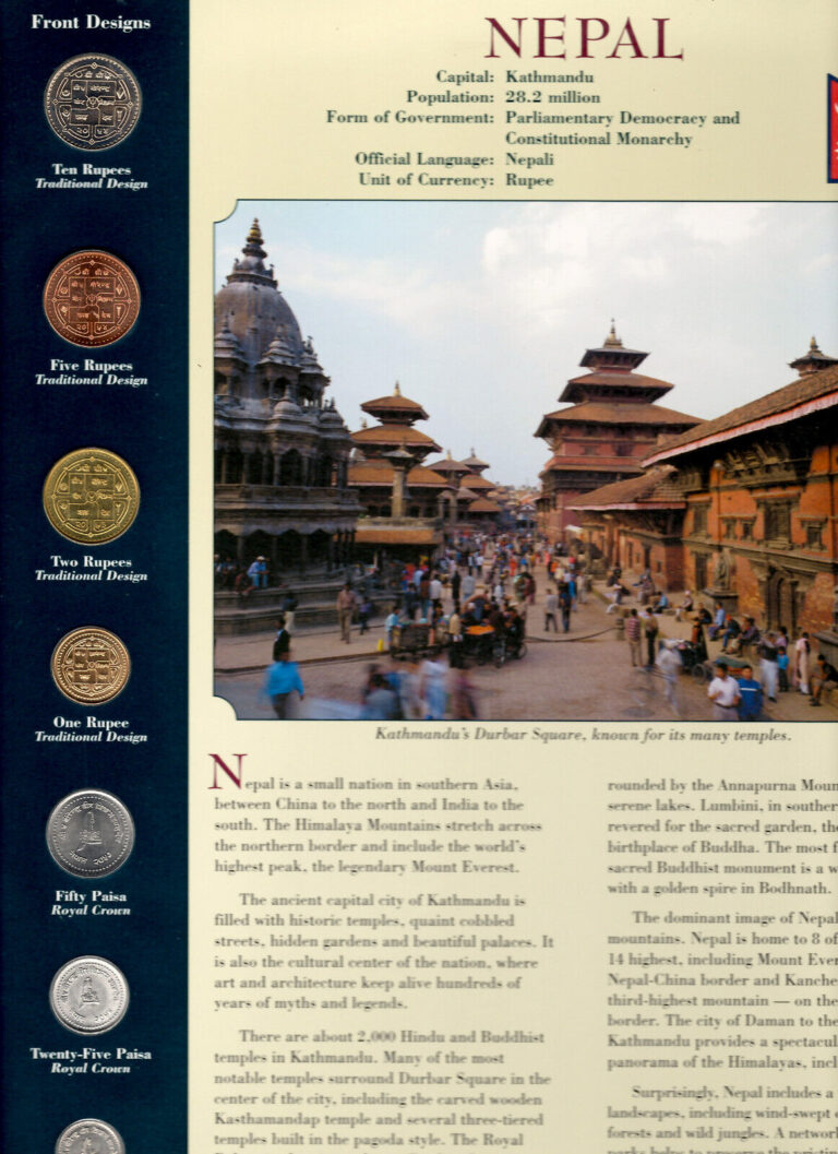 Read more about the article Coins from Around the World Nepal 1996 – 2001 BU UNC 10  5 Rupees 1997 2 Rp 1996