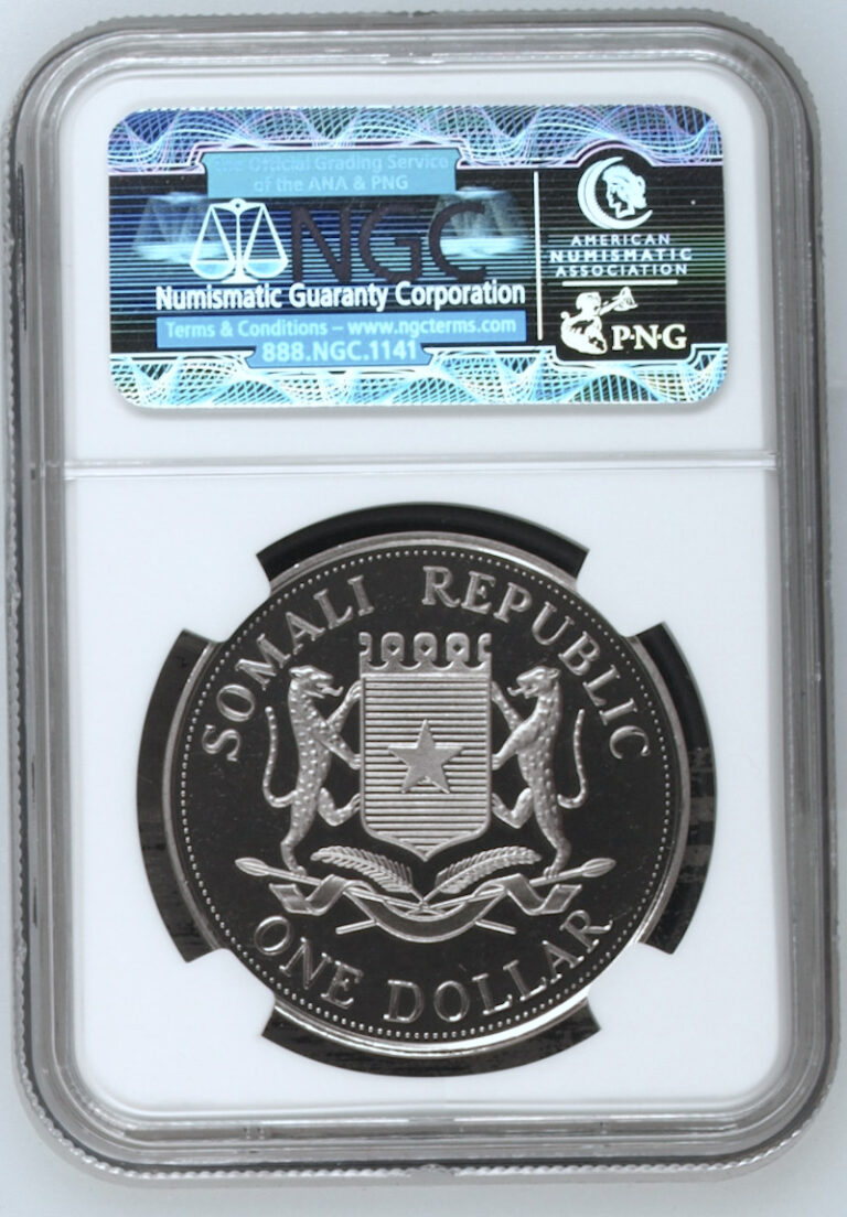 Read more about the article 2006 SOMALI $1 YEAR OF THE DOG / COLLIE COLORED  GRADED NGC PF-67 UCAM